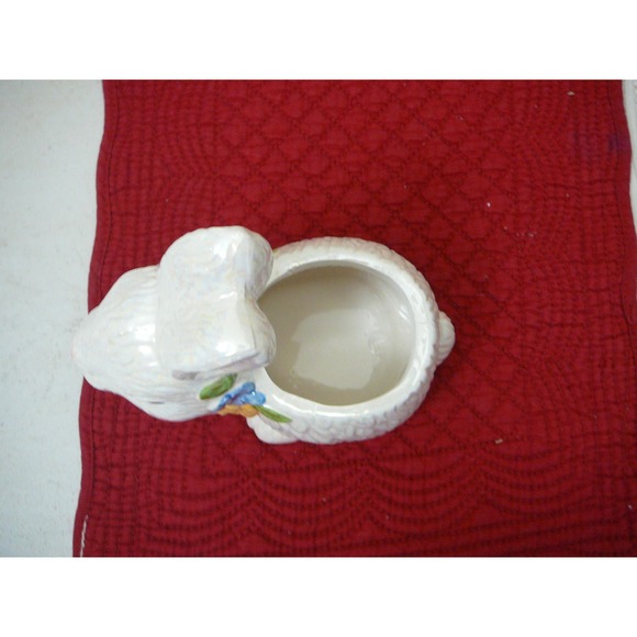 Vtg Heritage Pottery limited edition ceramic bunny planter Lusterware - Picture 5 of 7